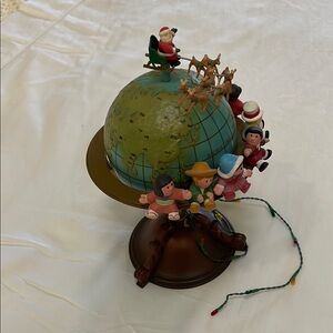 Enesco Festive Globe with Santa and Elves
